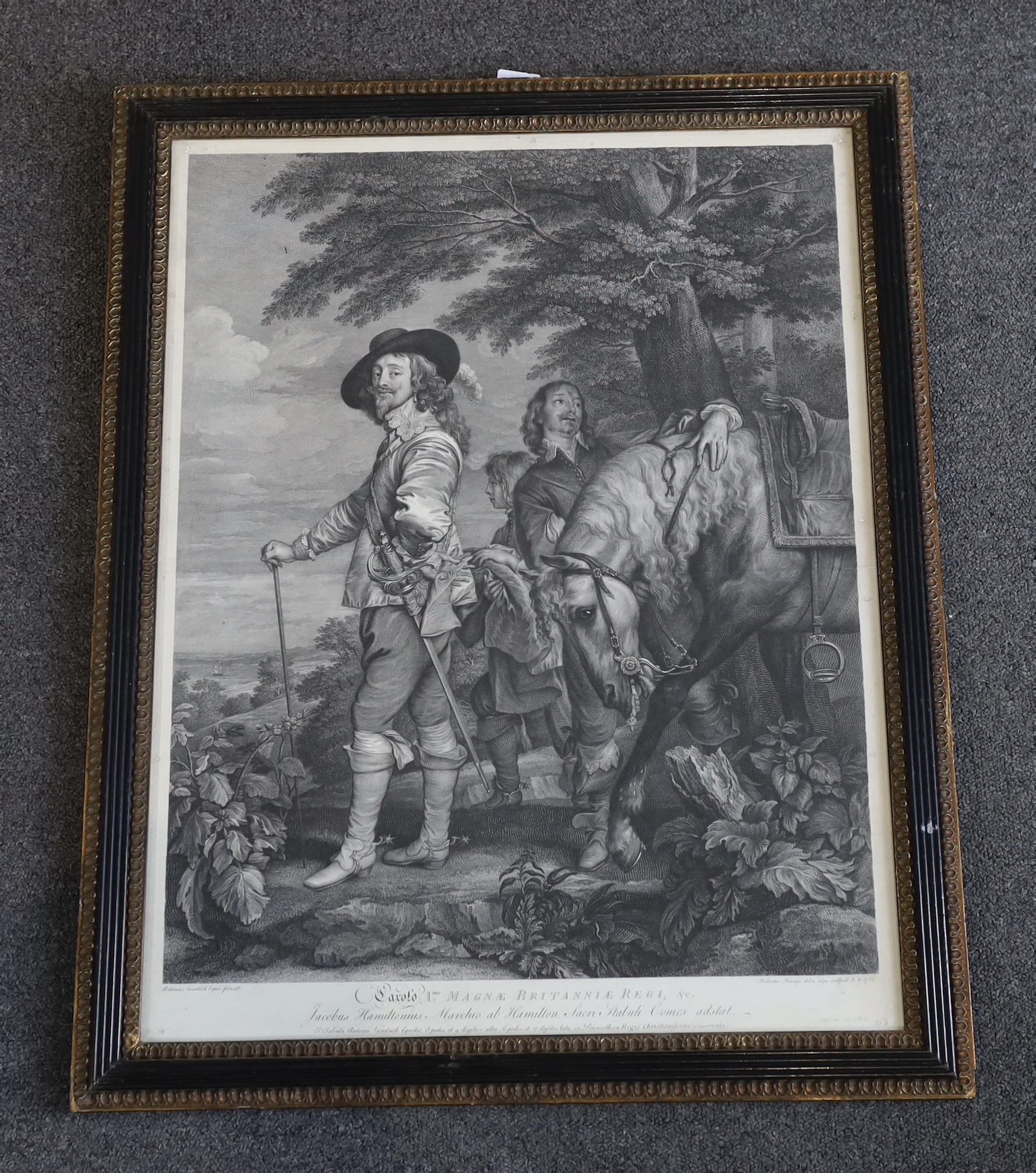 Robert Strange after Van Dyke, engraving, 'Carolo I Magnae Britanniae Regi', printed by Robbe, visible sheet 63 x 48cm